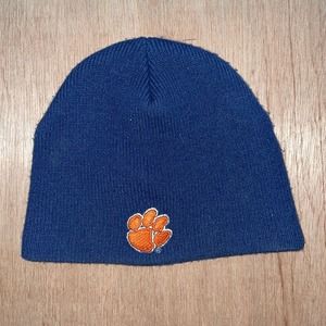 Vintage Clemson Tigers Blue Acrylic Beanie Cap‎